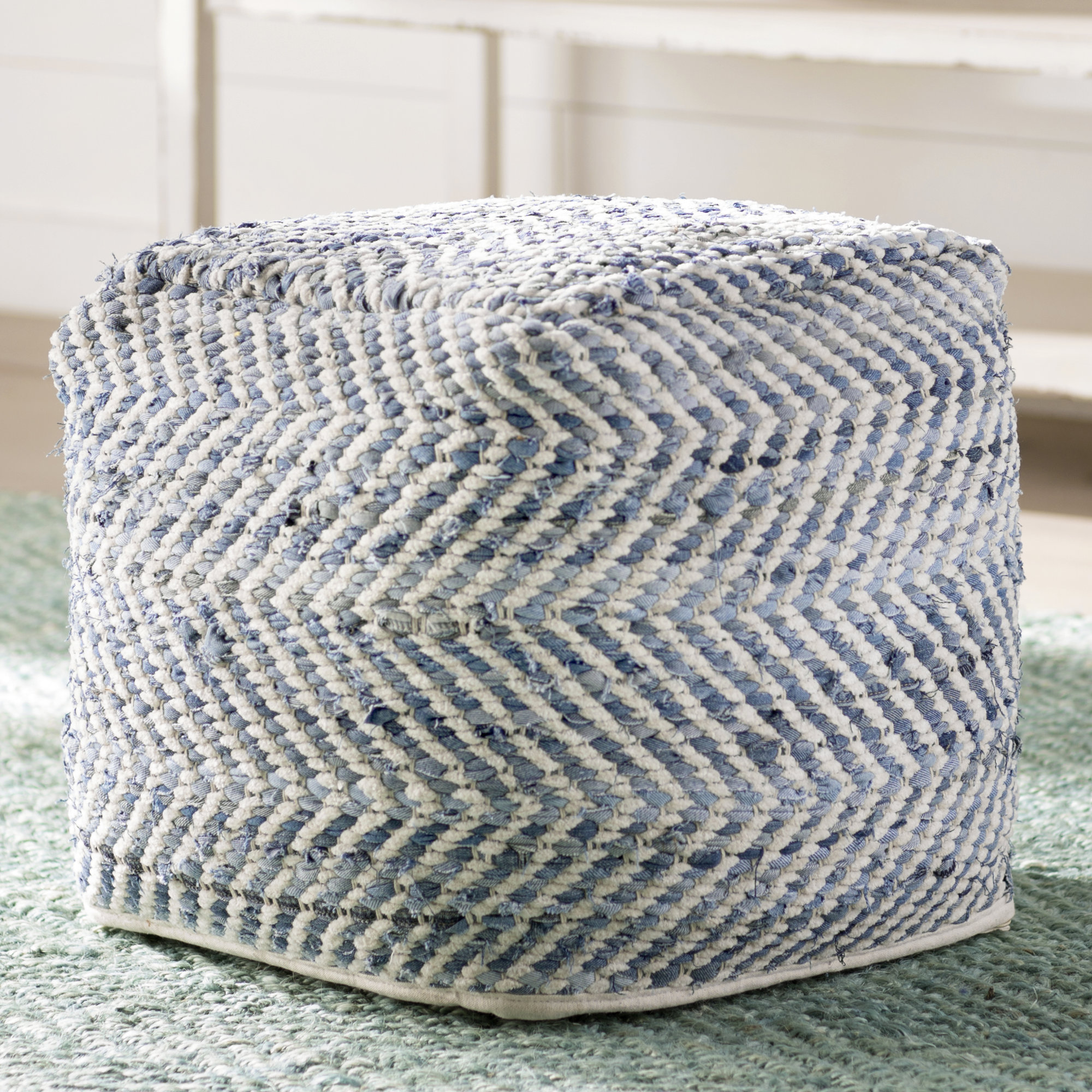 Lubec Chevron Pouf Ottoman & Reviews AllModern